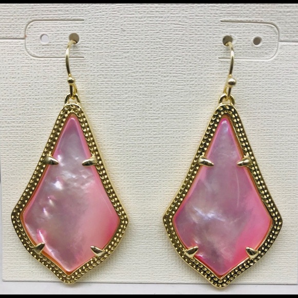 Kendra Scott Jewelry - Kendra Scott Alex pink pearl gold tone earrings